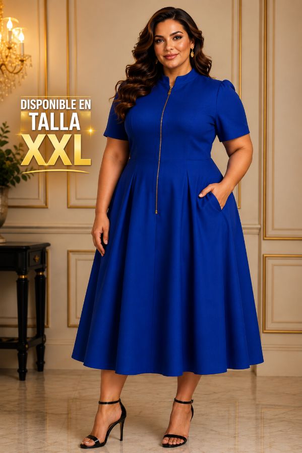 Vestido talla plus. Tela Popelina. 
