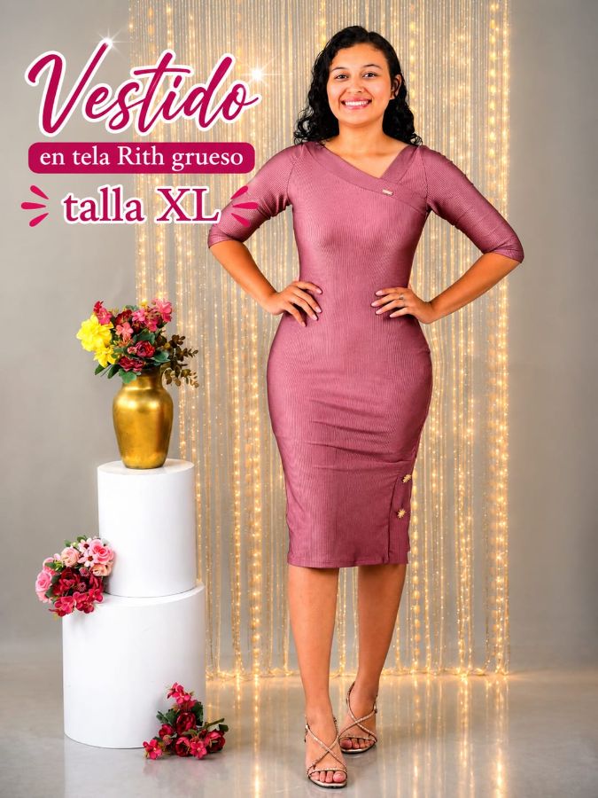 Vestido midi tela Rith no arruga 