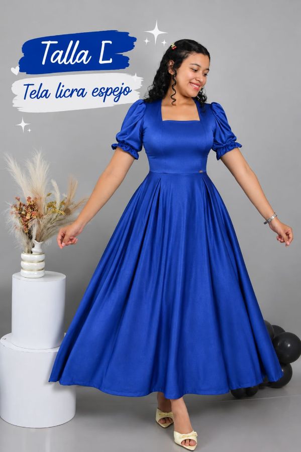 Vestido licra espejo, no arruga 