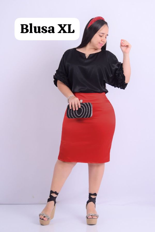 Blusa tela seda mango
